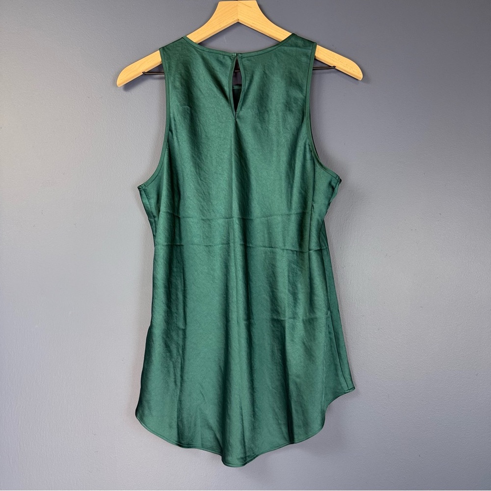 Express Teal Satin Crew Neck Sleeveless Blouse Size Large - Picture 4 of 7